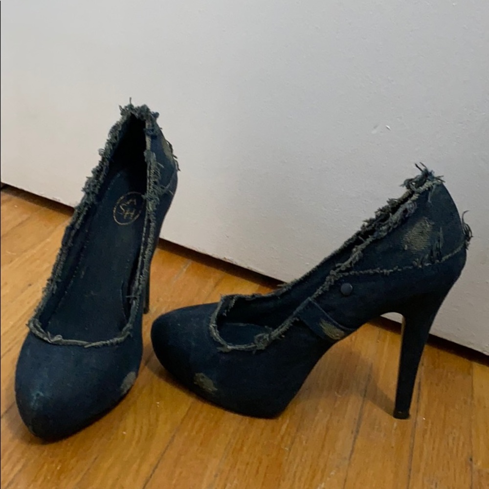 ASH Distressed denim 3.5 “ heels